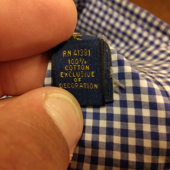 Ralph Lauren dress shirt mens M Medium 15.5 34-35 blue checker plaid button - Picture 7 of 8